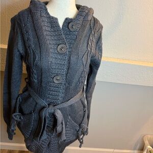 Verty Charcoal Button-Up Women's Cardigan